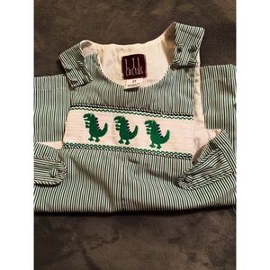 Lil Cactus Dinosaur Shortalls size 2t